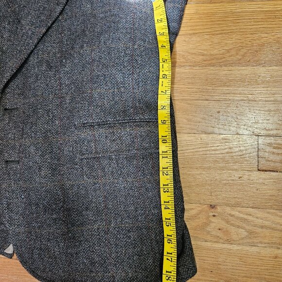 Mens Evan Picone 100% wool check print colligate preppy professor academia patch - Picture 15 of 16